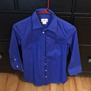 Ladies 3/4 sleeve button down shirt